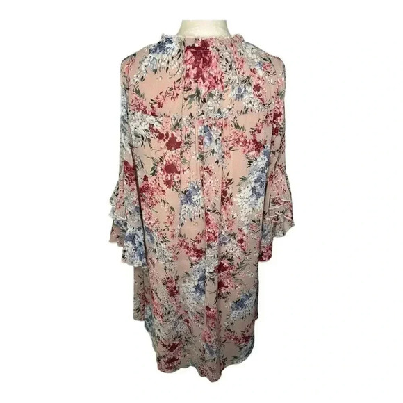 Umgee USA Women's Medium Floral‎ Print Long Sleeve Dress Multicolor A-Line Boho - Picture 3 of 7